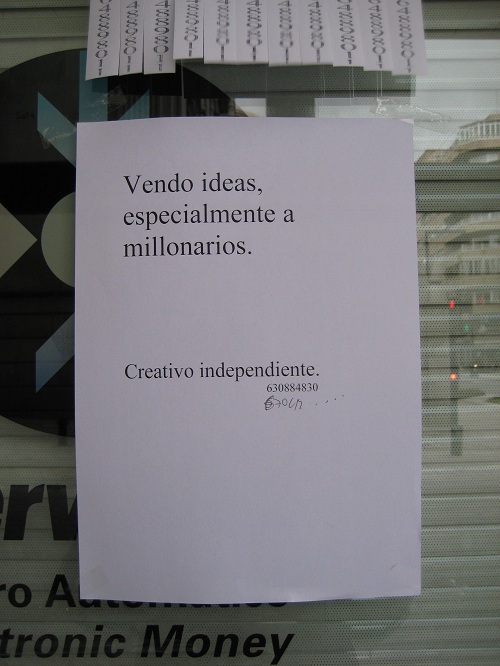 Vendo ideas, especialmente a millonarios